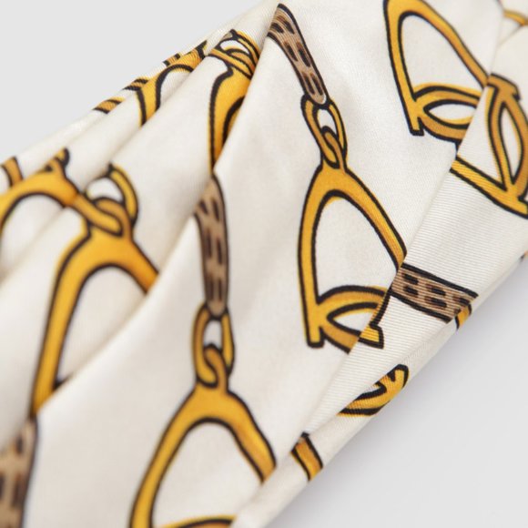 Gucci Silk Horse-bit Headband in White - www.disolcolor.com